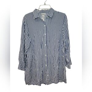 Tommy Bahama Striped Button-Up Tunic Shirt NEW